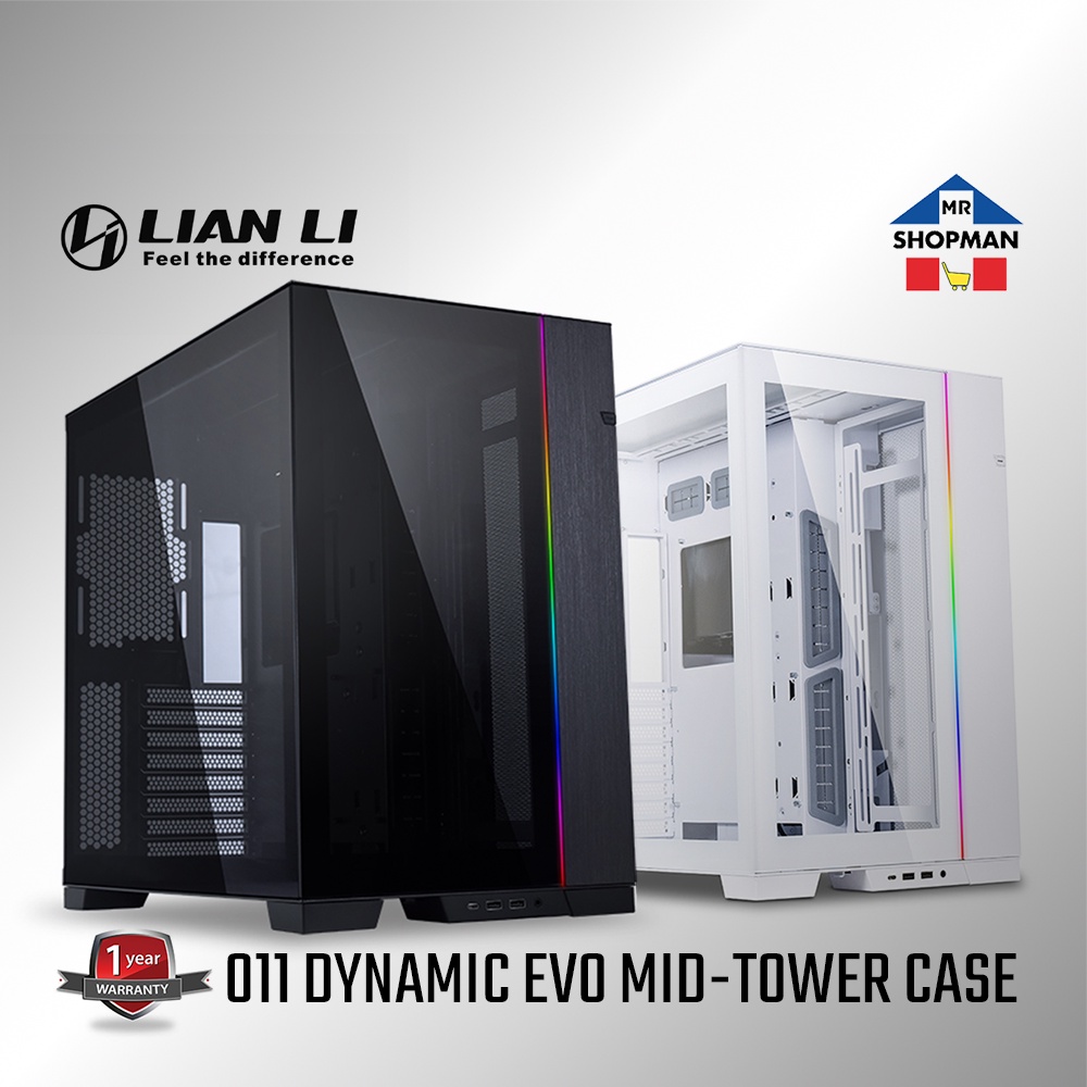 Lian Li O11D Dynamic Evo Mid-Tower ATX PC Case Black / White Lianli 011 ...