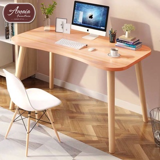 Amaia Furniture Natural Pine Wood Computer Study Desk Working Table 80 By 40 Cm