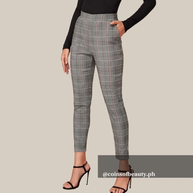 checkered print pants