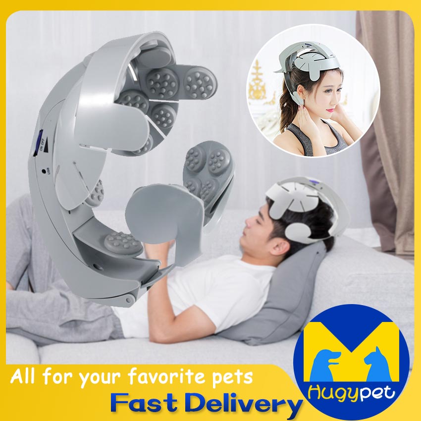 Electric Head Massager Helmet Scalp Brain Relax Vibration Acupuncture