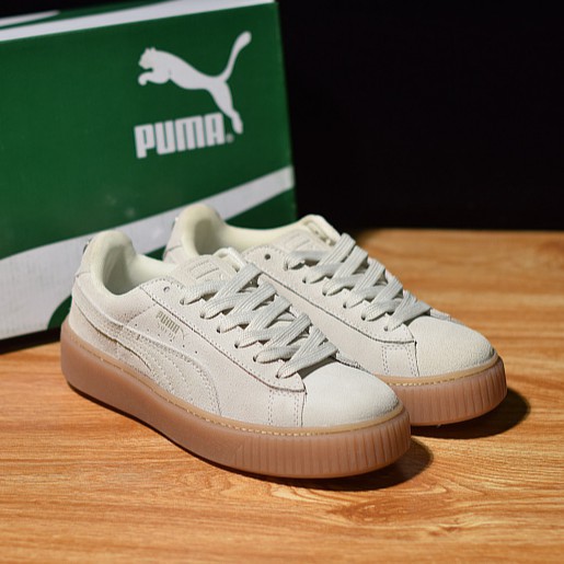 puma suede platform gold