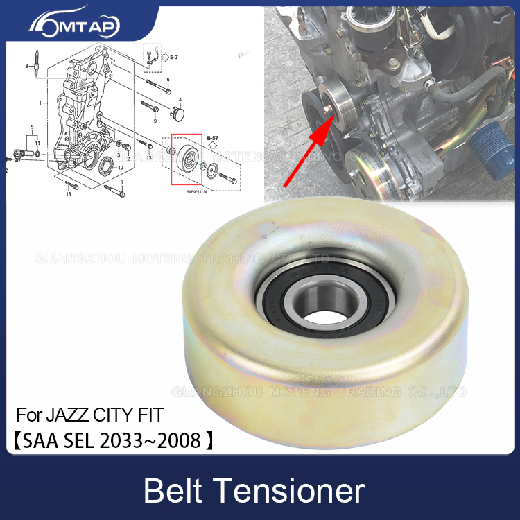MTAP Belt Tensioner Idler Pulley For Honda FIT JAZZ SAA GD1 GD3 2005