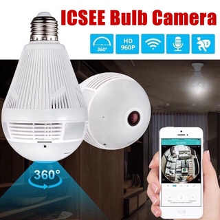 ICSEE  360° Light Bulb CCTV IP Camera wireless Wifi 1080P  real time remote viewing camera COD #2
