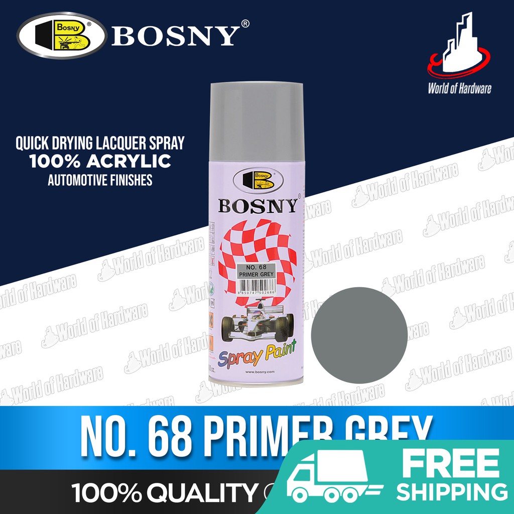BOSNY Ordinary Color Acrylic Spray Paint PRIMER GREY