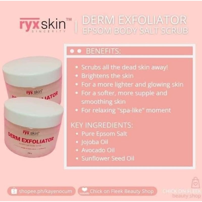 RYX Skincerity DERM EXFOLIATOR EPSOM Body Salt Scrub (ORIGINAL
