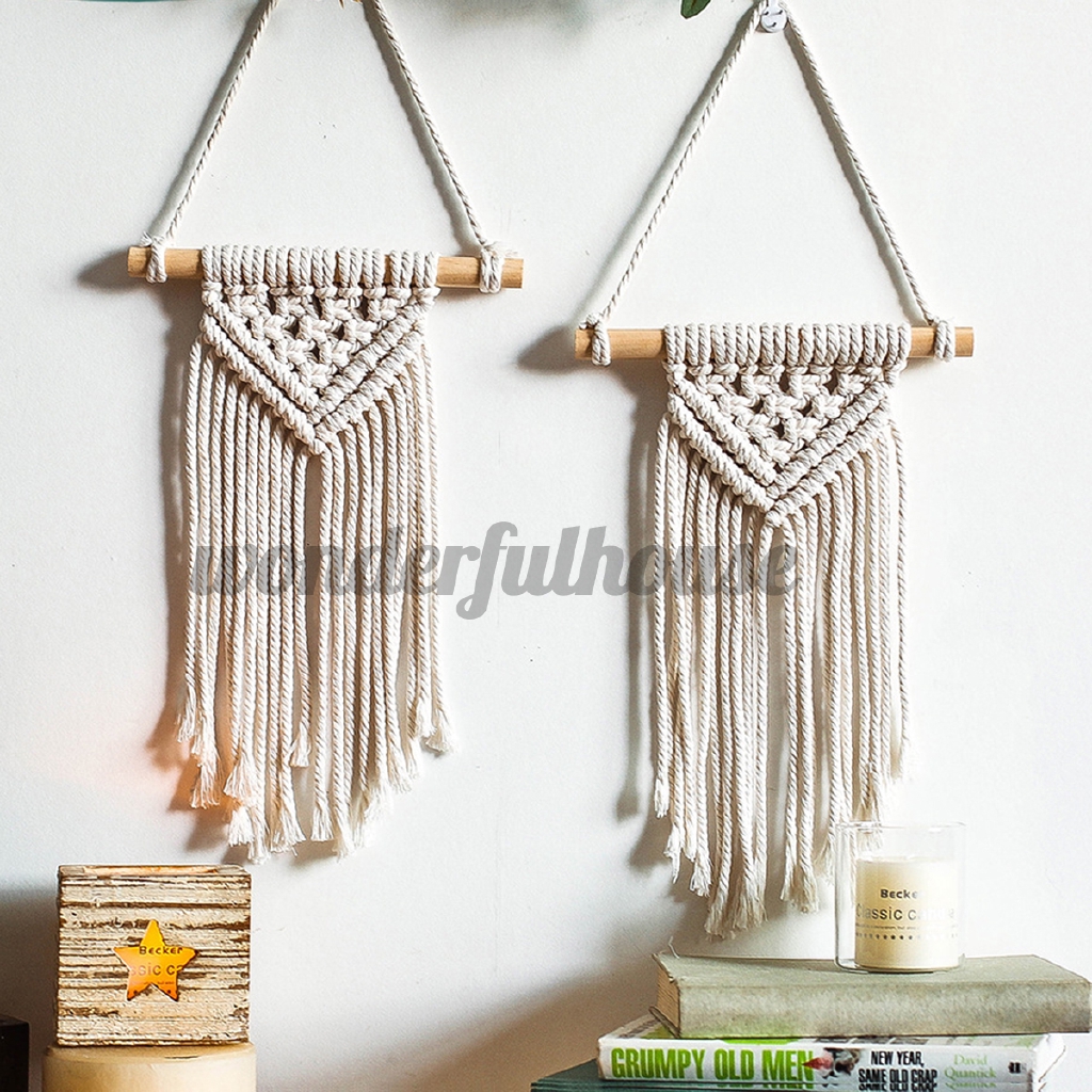 WH 100 Natural Handmade Bohemian Chic Macrame Wall Hanging Tapestry