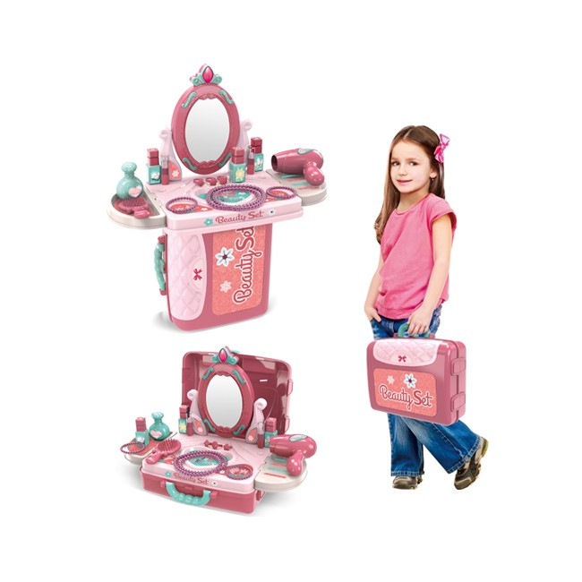 3 In 1Princess Makeup Suitcase Toy Plastic Girl Beauty Table Set Toys