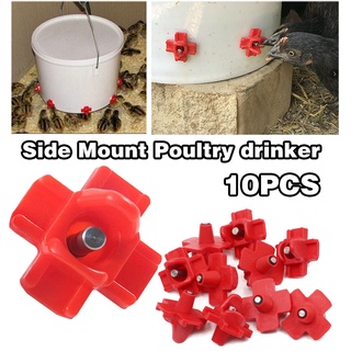 10PCS Horizontal Side Mount Poultry Drinker Automatic Poultry Drinkers for Chicken Or Quail