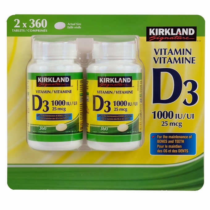 Kirkland Signature Vitamin D3 25mcg (1000IU) 360 Tablets