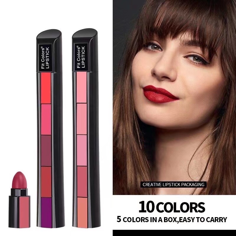 Fit Colors Matte 5 Color Lipstick Combination 5 Section Matte Velvet