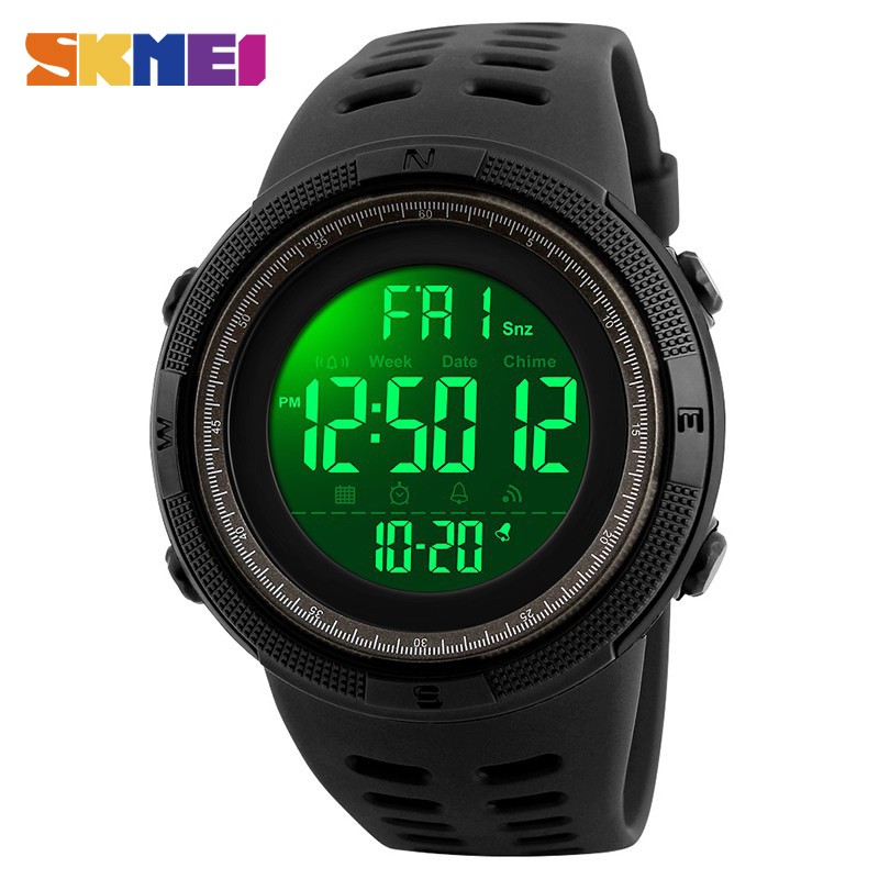 SKMEI  Official 1251 50m Waterproof Men's Digital Sports Watch Multi-function EL Light Alarm clock relo watches
