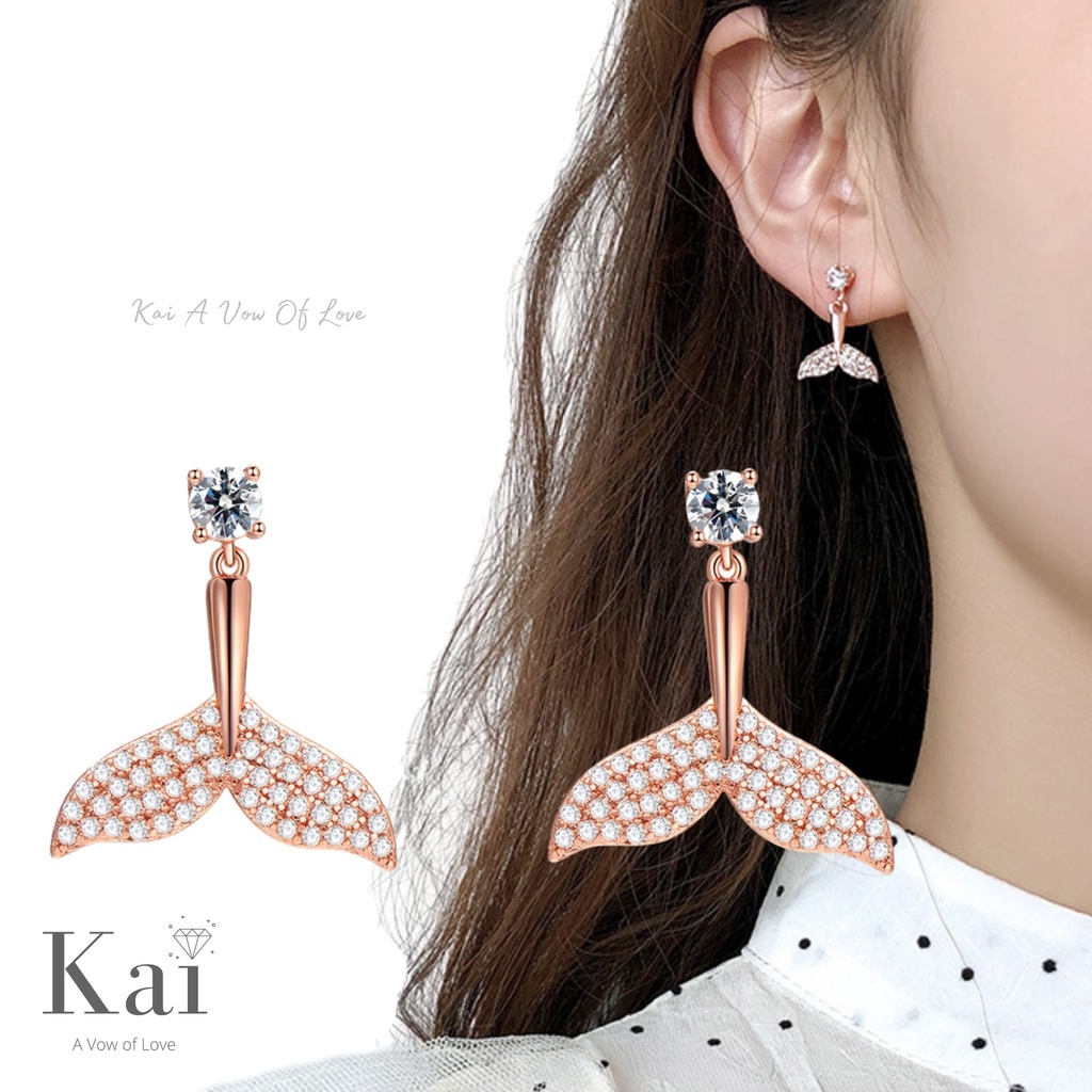 Drop Dangle Earrings Mermaid Fish Tail Ear Stud Earrings Woman Jewelry VG