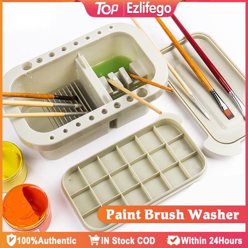Paint Brush Washer MultiUse Paint Brush Basin With 16 Sizes Brush