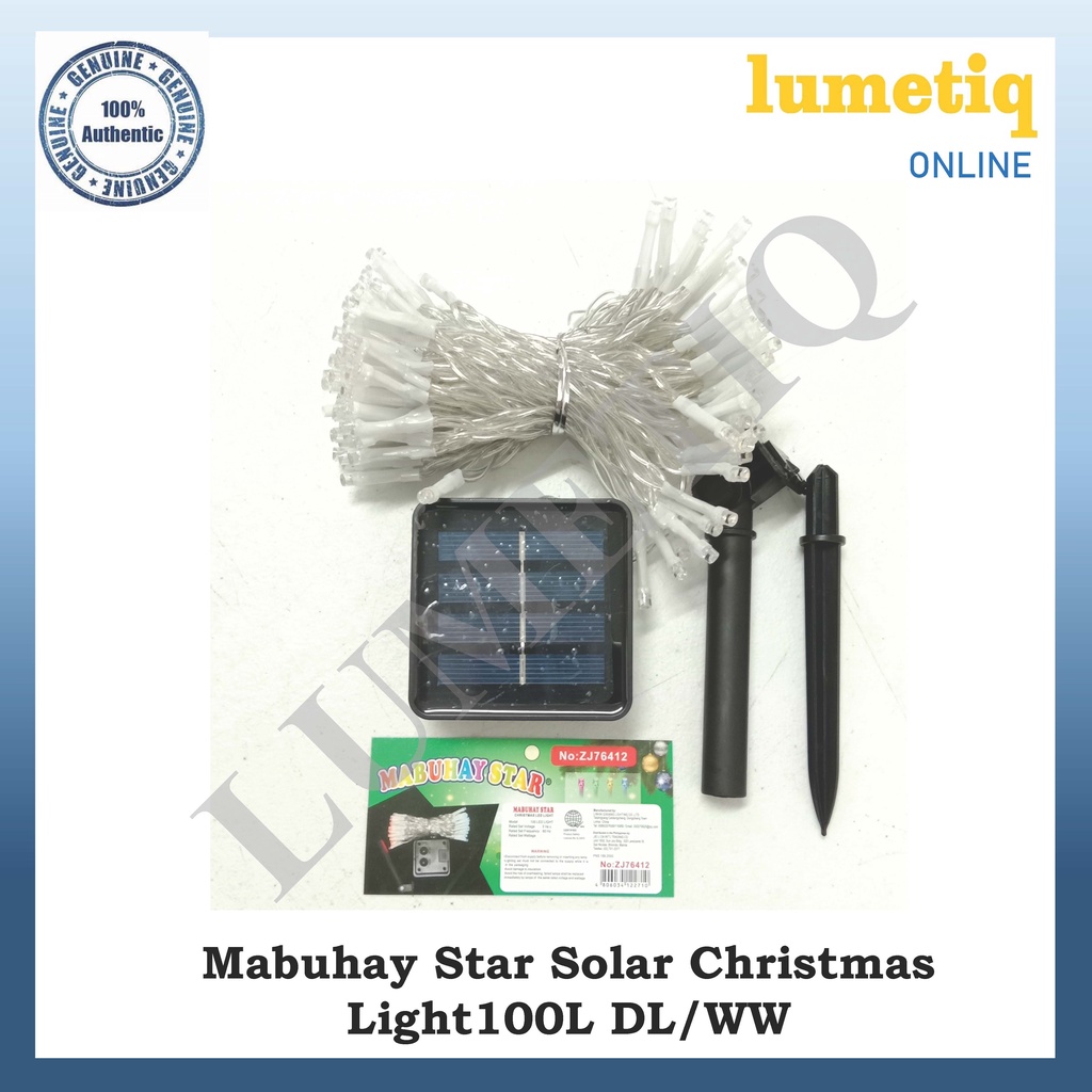 Mabuhay Star Solar Christmas Light 100L DL/WW (Functional) Shopee