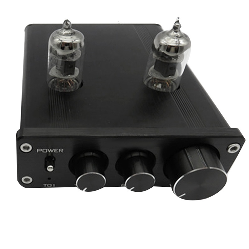 Preamplifier, 6J1 Vacuum Tube Amplifier Buffer Mini HiFi Stereo Preamp with Treble & Bass Tone