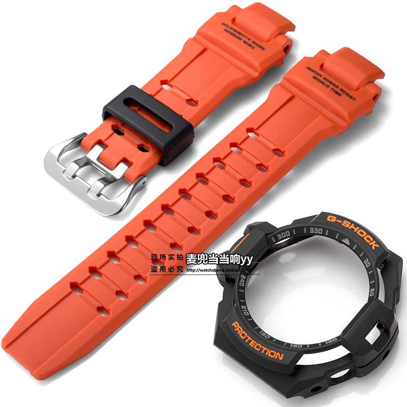 casio men's illuminator lcd orange resin strap watch