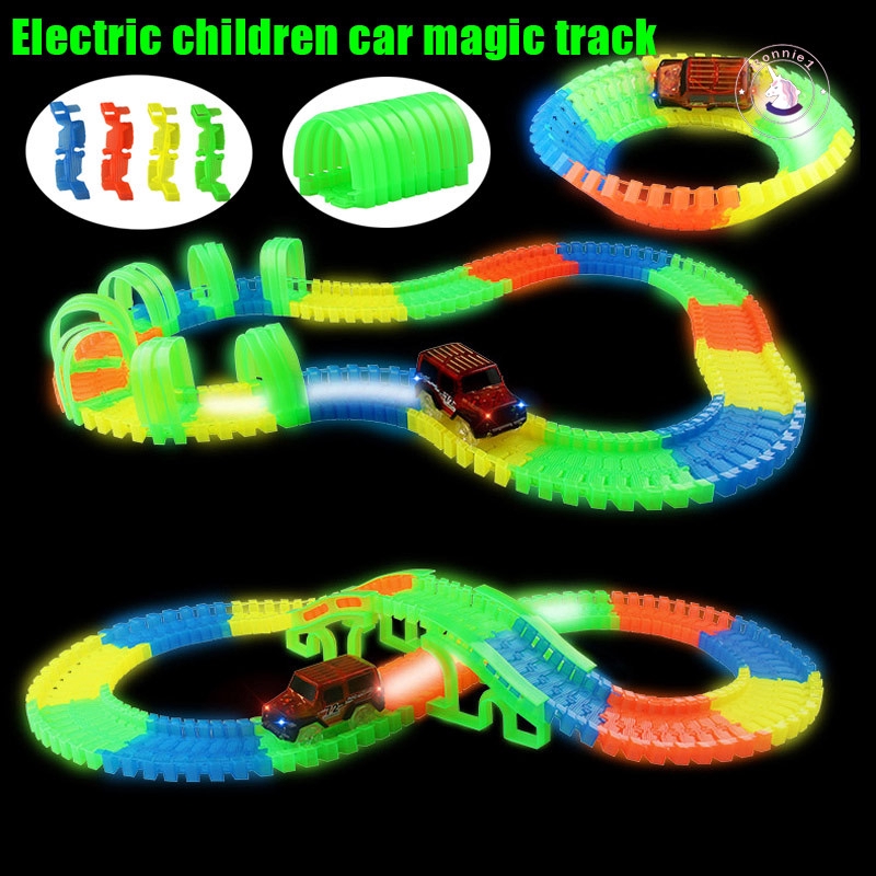 glowing race car set