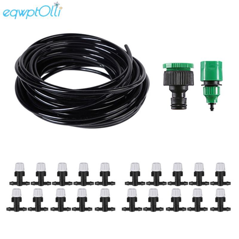 1 Set Water Misting Cooling System Mist Sprinkler Nozzle Garden Patio Greenhouse Plants Spray Fog Hose Watering Kit 10M