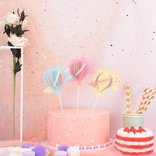Hot Air Balloon Cake Topper Birthday Romantic 3D Cloud Airplane Cake Decoration #3