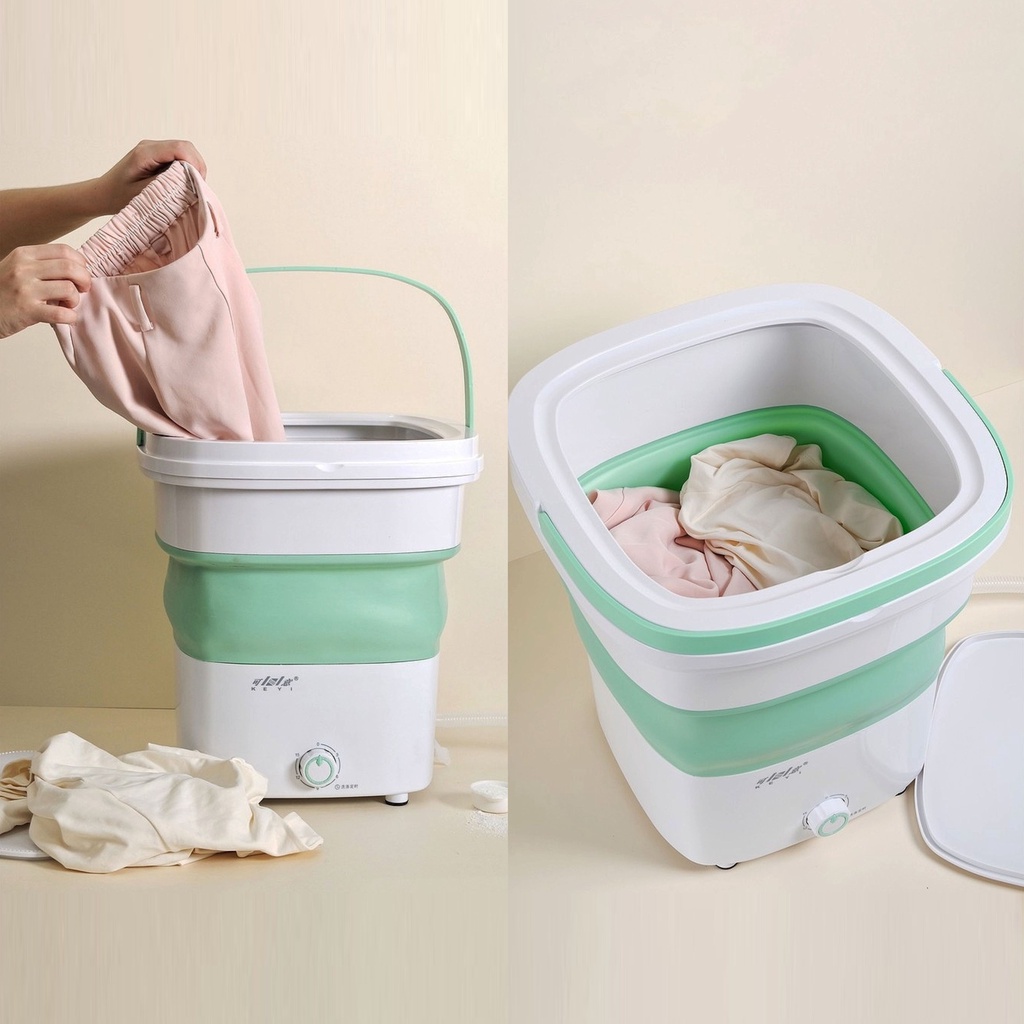 LKS Mini Portable Foldable Collapsible Electric Travel Washing Machine