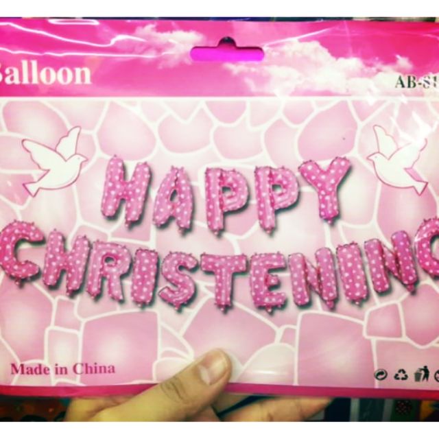 15" Happy Christening Letter Balloons Set Shopee Philippines
