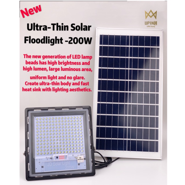 New Ultra Thin Solar Floodlight 200w Cod