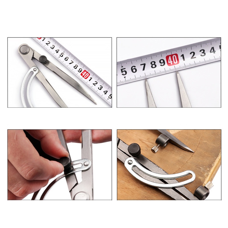weroyal Practical Compass for Woodworking 15cm Adjustable Compass for Carpenter Drafting