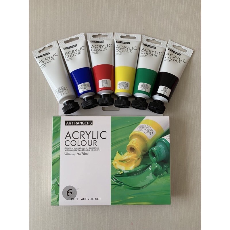 Art Ranger 6 Tubes * 75ml Acrylic Paint Set Shopee Philippines