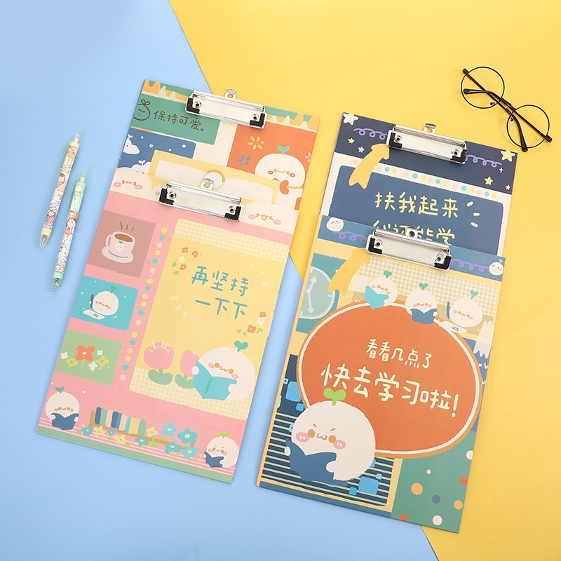 Xueba Series a4 Wooden Board Clip ins Cartoon Splint Writing Student Hard Pad Exam Folder