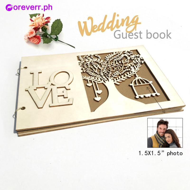 Fer Wooden Guestbook Wedding Guest Book Personalised Diy