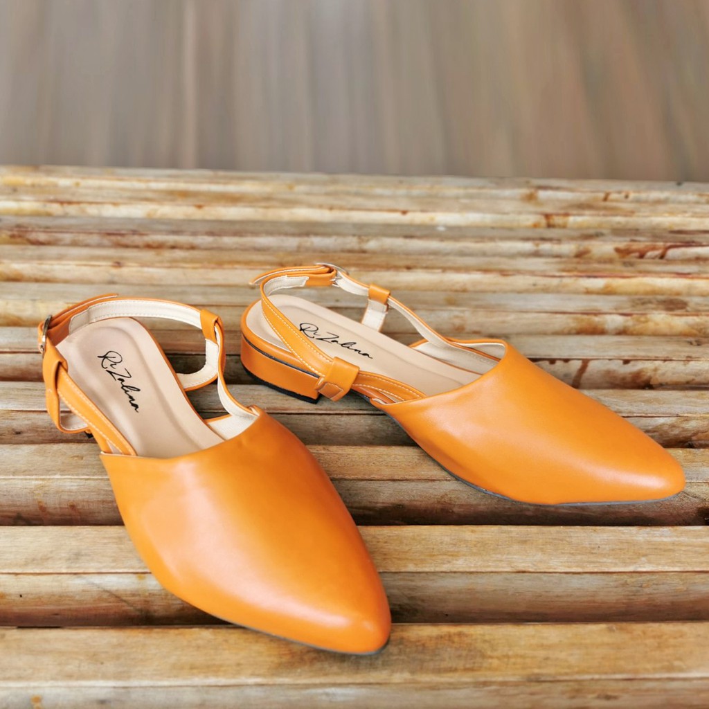 orange slingback shoes