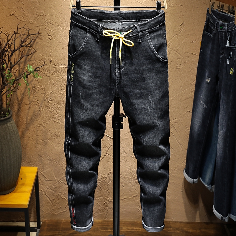 elastic black jeans