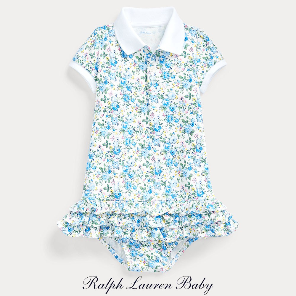 Authentic RALPH LAUREN RL Kids Baby Girl Blue Floral Ruffled Polo Dress  with Bloomer 12M 18M 24M | Shopee Philippines