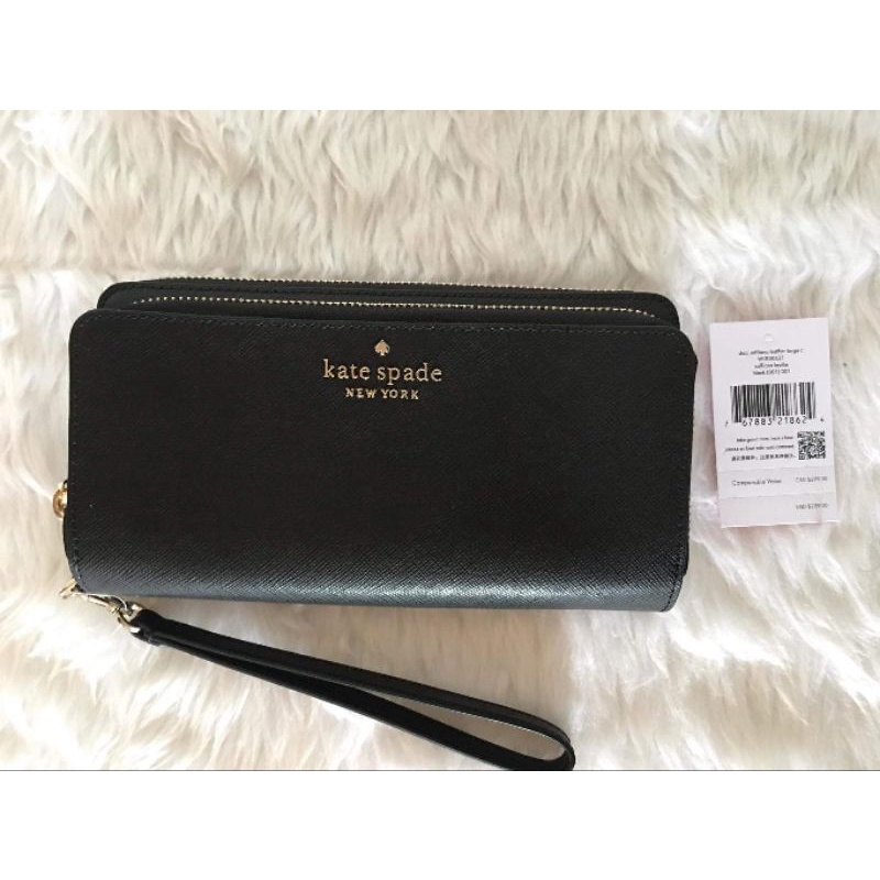 kate spade large staci carryall wristlet original double zip black