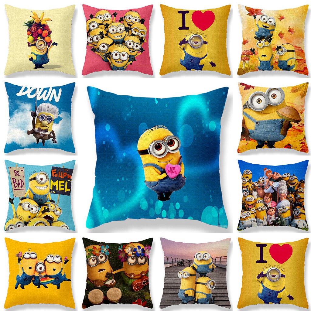 Cotton linen 17"x17" Minion/Despicable Me Cushion Cover 