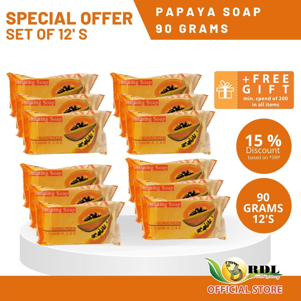 RDL Papaya Soap 90g (Set by 12) | Shopee Philippines