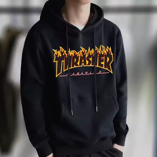 Thrasher oversize sublimation Unisex Fashion trendy korean black pullover jacket sweater hoodie #1