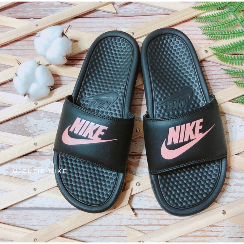 Nike Logo Pink Purple Silver Hook Beauty Slippers Shopee Philippines