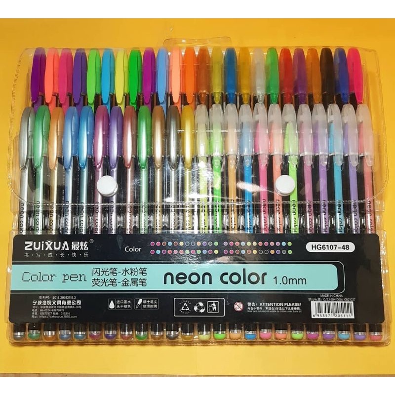 Zuixua Neon Color Pen 48 Colors Set | Shopee Philippines