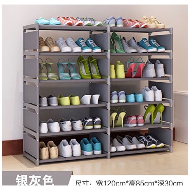 Double 6layer Shoe Rack Simply Shoe Storage Wardrobe Cabinet Shopee Philippines