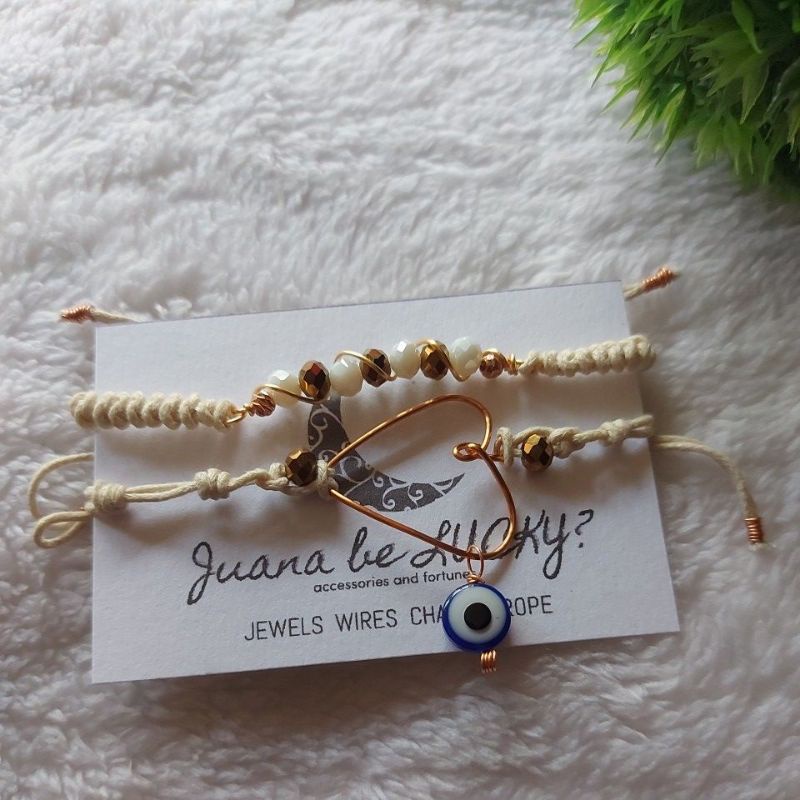 Gemstone/Evil eye charmed handmade bracelet | Shopee Philippines