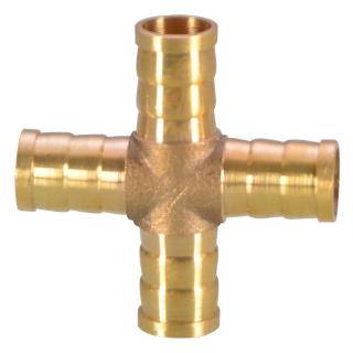 Cross Shaped Brass Pipe Fitting 4 Way 4/6/8/10/12 mm Hose Barb Connector Joint Copper Barbed Coupler #5