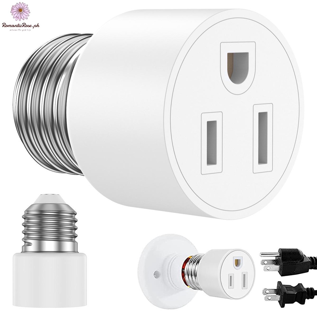 Light Socket 1250W Heat Resistant E26/E27 to 3 Prong Outlet Flame