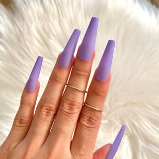 24pcs Matte Fake Nails With Glue Baby Blue Press On Nails Coffin Press Long Nails Cute Glue On Nails Shopee Philippines