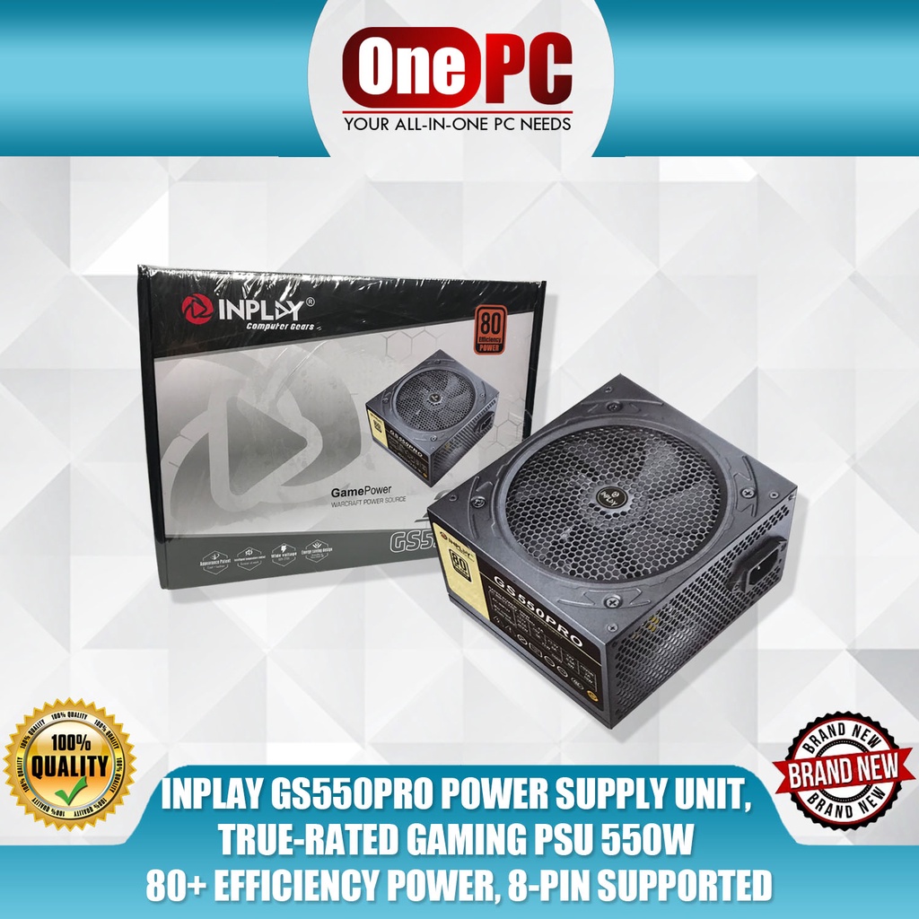 INPLAY GS550PRO POWER SUPPLY UNIT , TRUE-RATED GAMING PSU 550W 80 ...