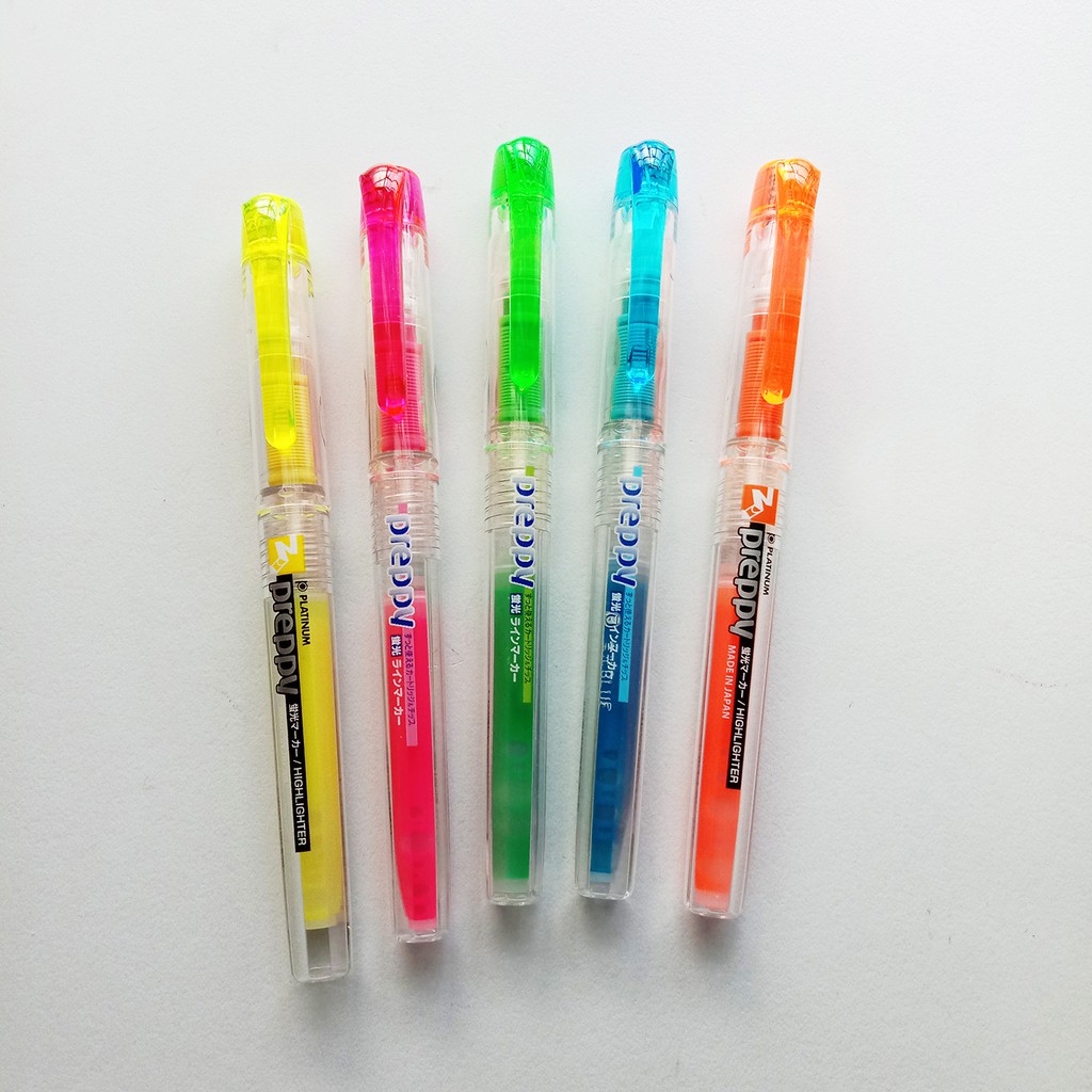 PLATINUM Preppy Highlighter and Refills / Accepts Platinum Converter