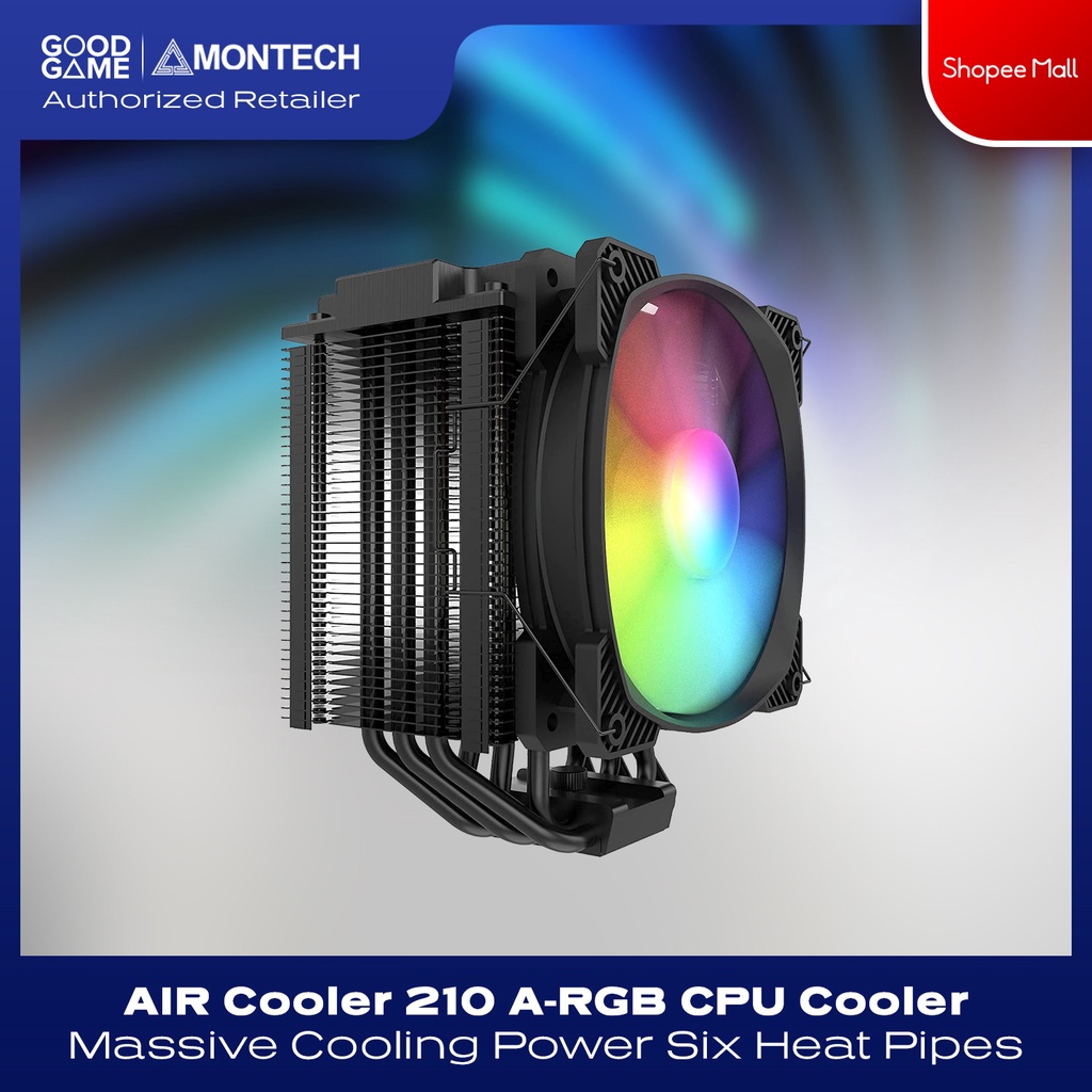 Montech AIR Cooler 210, 210W TDP, ARGB CPU Cooler, Massive Cooling ...