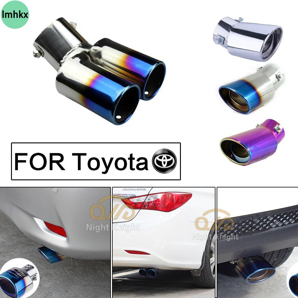 Hlyjoon Exhaust Muffler Pipe Universal Car Auto Exhaust Muffler Auto Tip Stainless Steel Pipe Tip Tail Throat Automobile Rear Tail Pipe End Pipe Tailpipe Exhaust Pipe 79MM 
