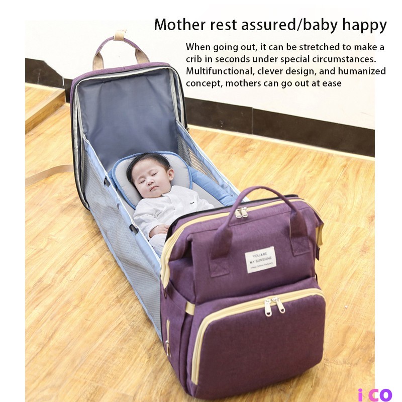 baby bag and bed 2 in 1