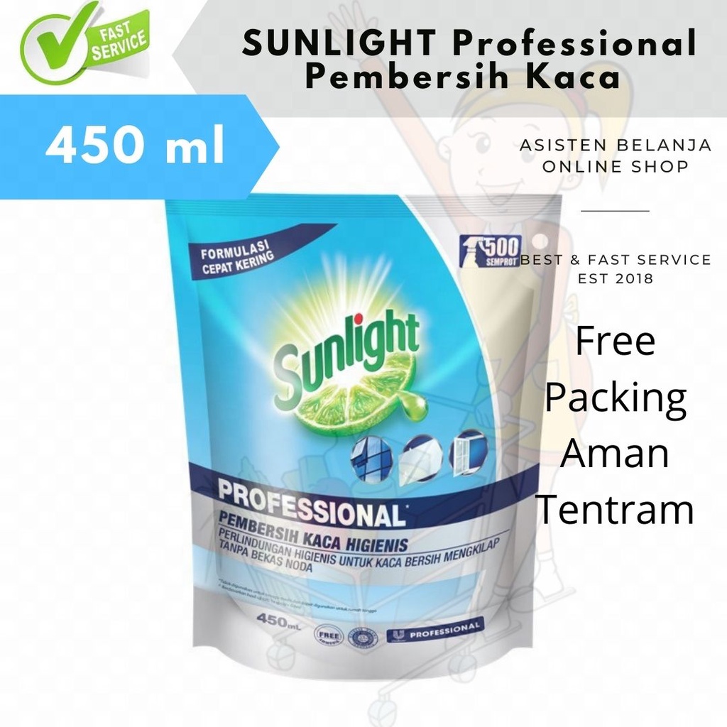 Sunlight Professional 450ml 450 ml Glass Cleaner Refillable Glass ...